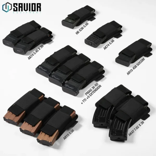 Savior AR-15/AK-47 Mag Holder w/ Hook Backing MP-TNS-RIFX1-BK