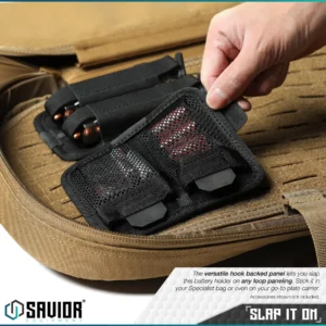 Savior Battery Holder w/ Hook Backing - 2 Slot SP-TNS-BATX2-BK - Image 3