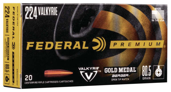 Federal Gold Metal 224 Valkyrie 80.5gr Berger OTM 20ct GM224VLKBH2
