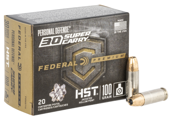Federal Personal Defense 30 Super Carry Ammo 100gr HST JHP 20ct P30HST1S
