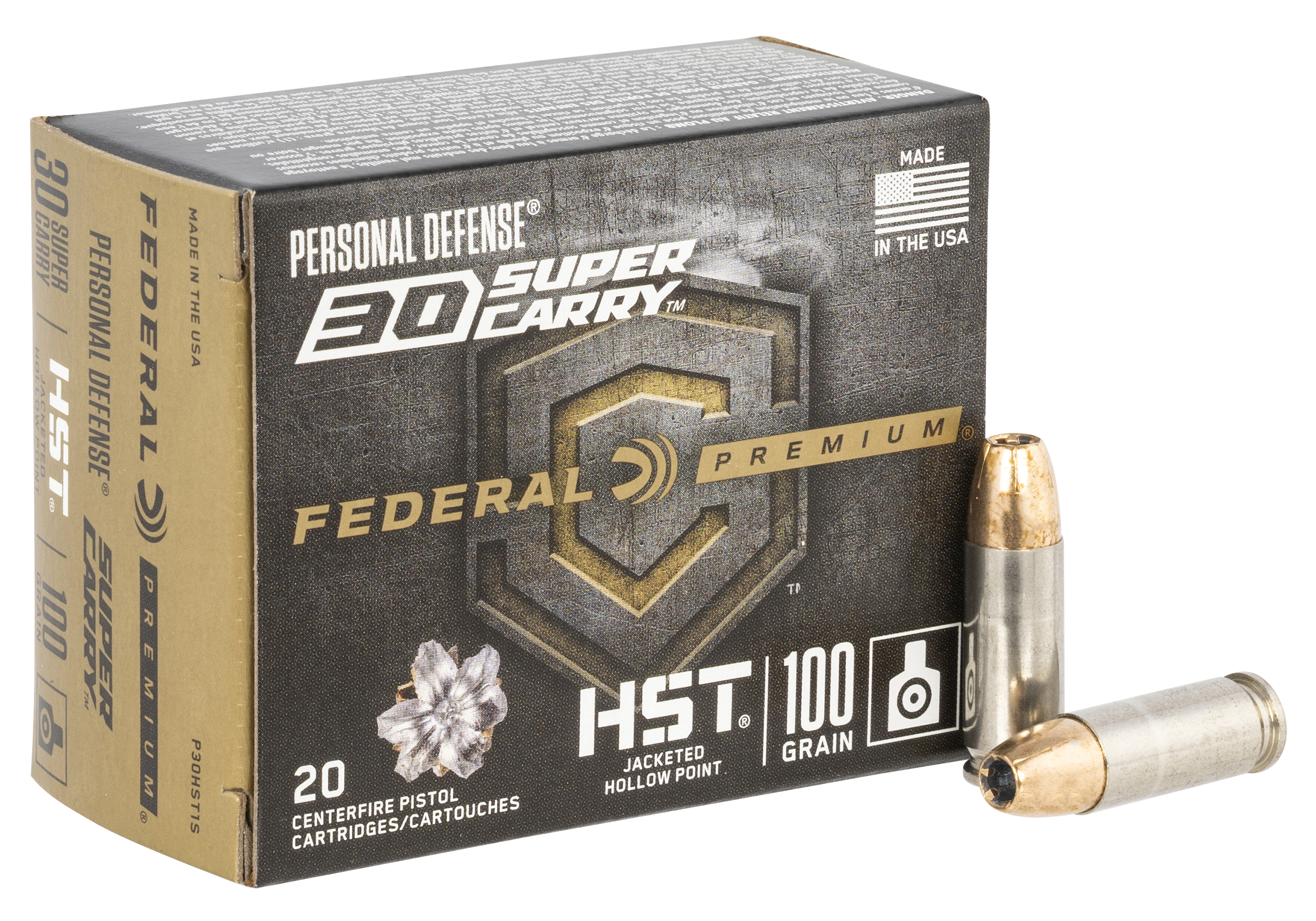 Federal Personal Defense 30 Super Carry Ammo 100gr HST JHP 20ct P30HST1S - Image 1