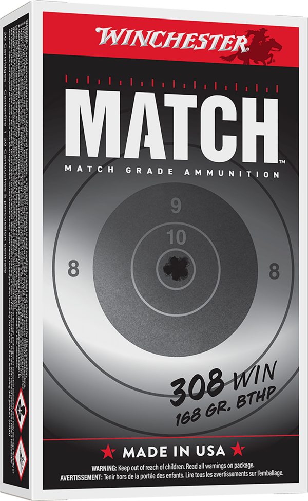 Winchester Match 308 Win Ammo 168gr Matchking HPBT 20ct S308M