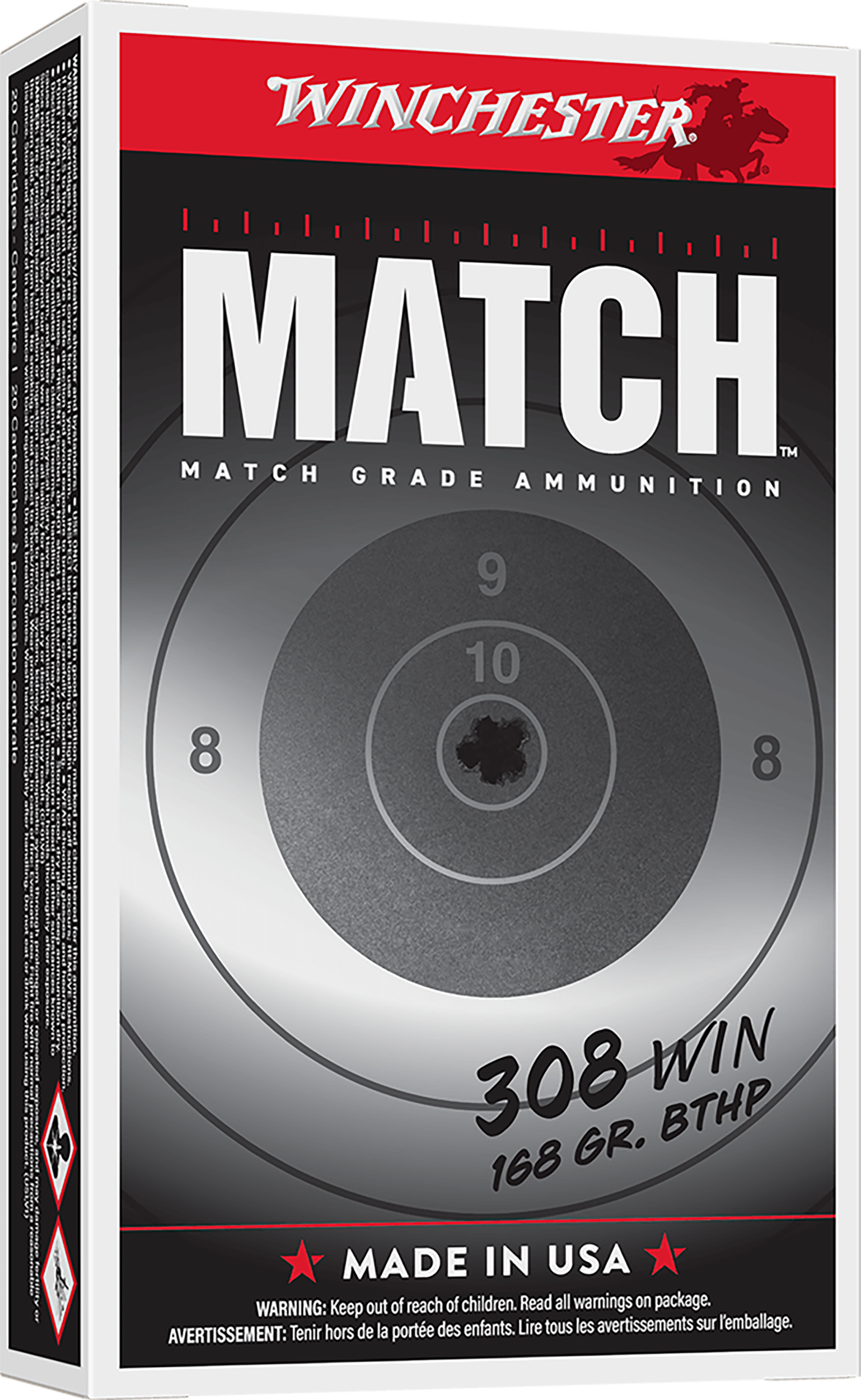 Winchester Match 308 Win Ammo 168gr Matchking HPBT 20ct S308M - Image 1