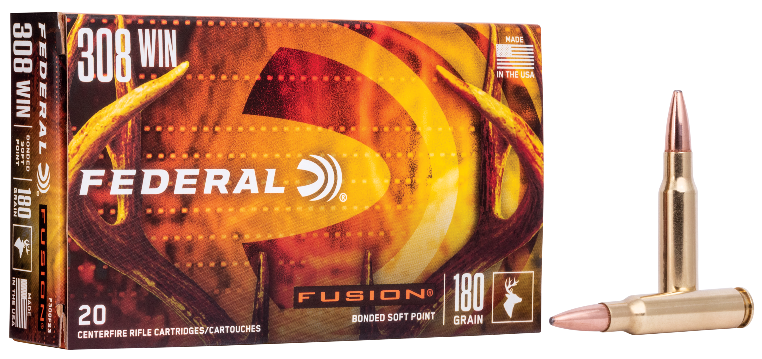 Federal Fusion 308 Win Ammo 180gr BSP 20ct F308FS3 - Image 1
