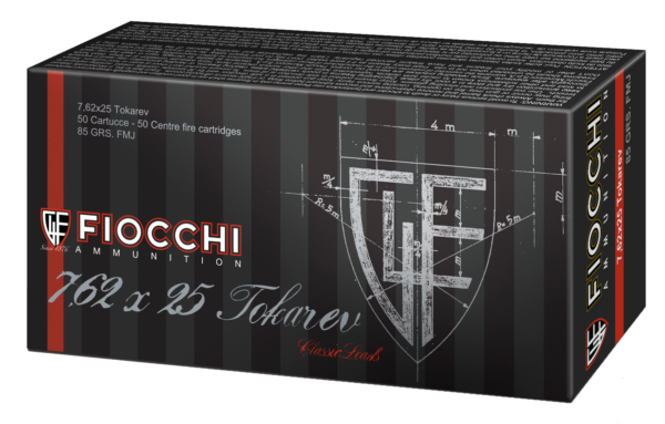 Fiocchi Heritage 7.62 Tokarev Ammo 85gr FMJ 50ct 762TOK