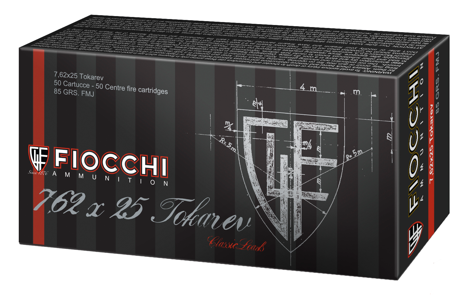 Fiocchi Heritage 7.62 Tokarev Ammo 85gr FMJ 50ct 762TOK - Image 1