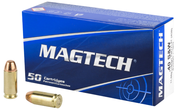 Magtech 40 S&W Ammo 180gr FMJ-Flat 50Rd box 40B