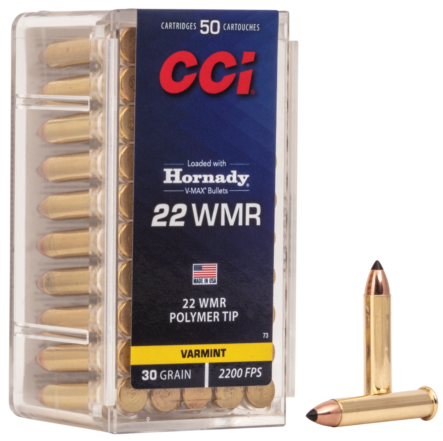 CCI Varmint 22 WMR Ammo 30gr V-Max 50ct 0073 - Image 1