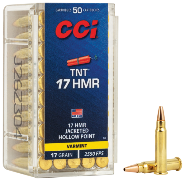 CCI TNT 17 HMR Ammo 17gr JHP 50ct 53