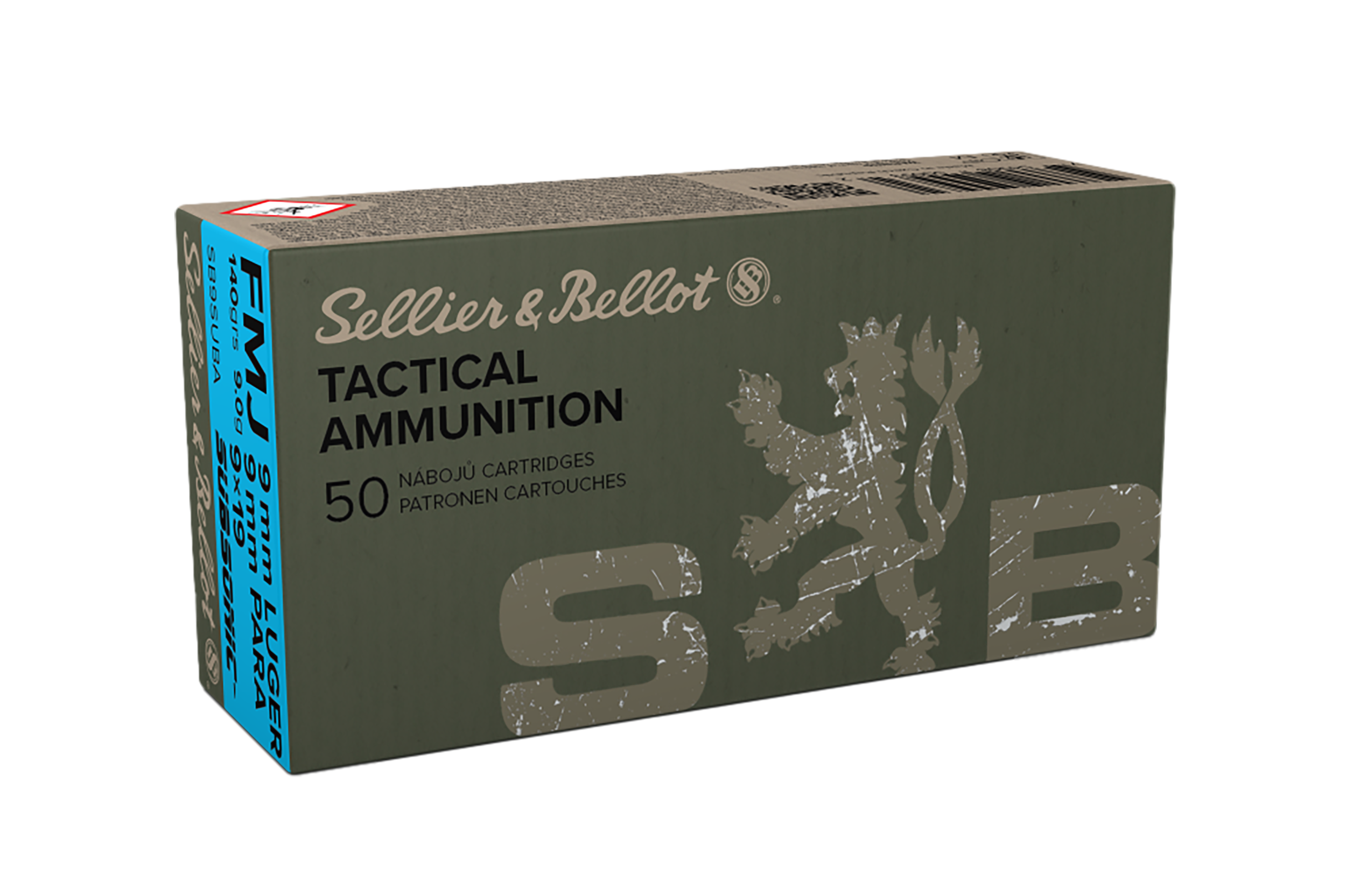 S&B Subsonic 9mm Ammo 140gr FMJ 50ct SB9SUBA - Image 1