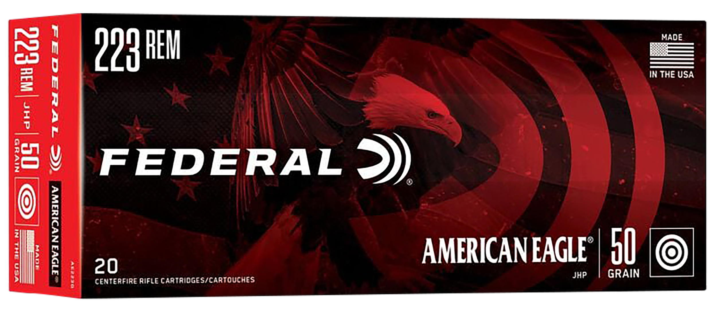 Federal Varmint & Predator 223 Rem Ammo 50gr JHP 20ct AE223G - Image 1