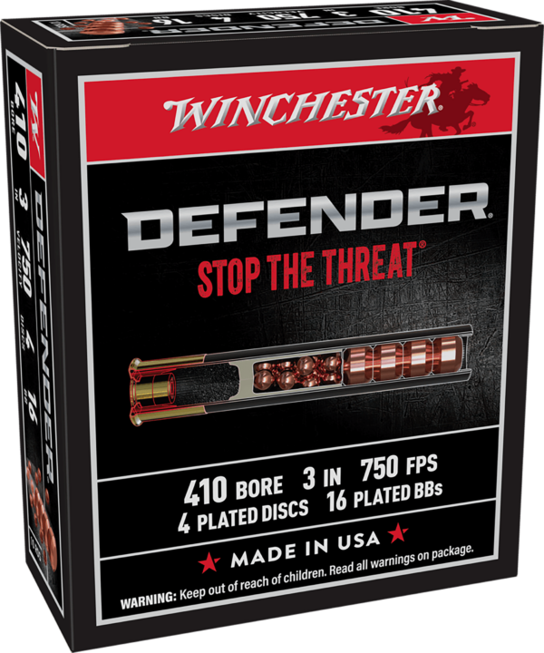 Winchester Defender 3" 410 Ammo Plated Disc/BB 10ct S413PDX1