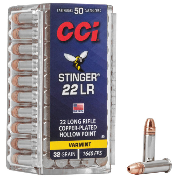 CCI Stinger 22 LR Ammo 32gr HP 50ct 50