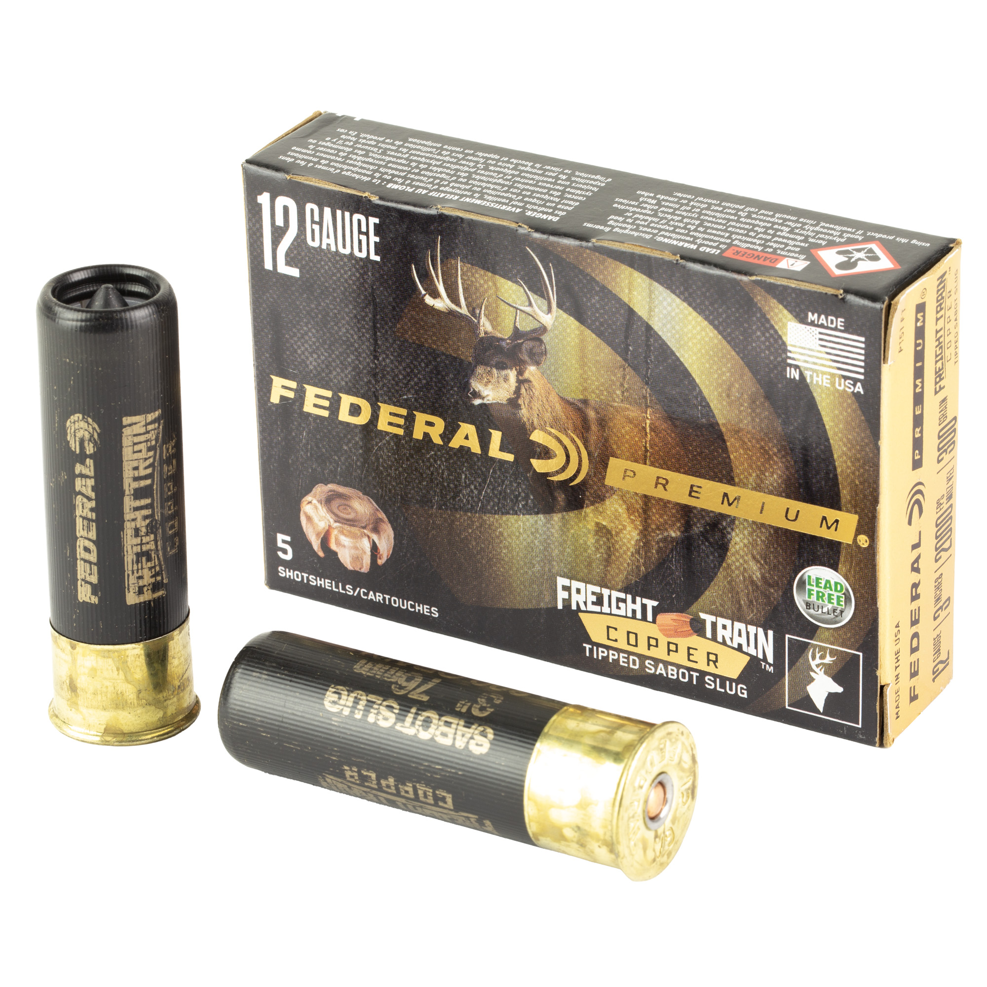 Federal Freight Train Copper Sabot Slug 3" 12 GA 300gr 5ct P151FT - Image 1