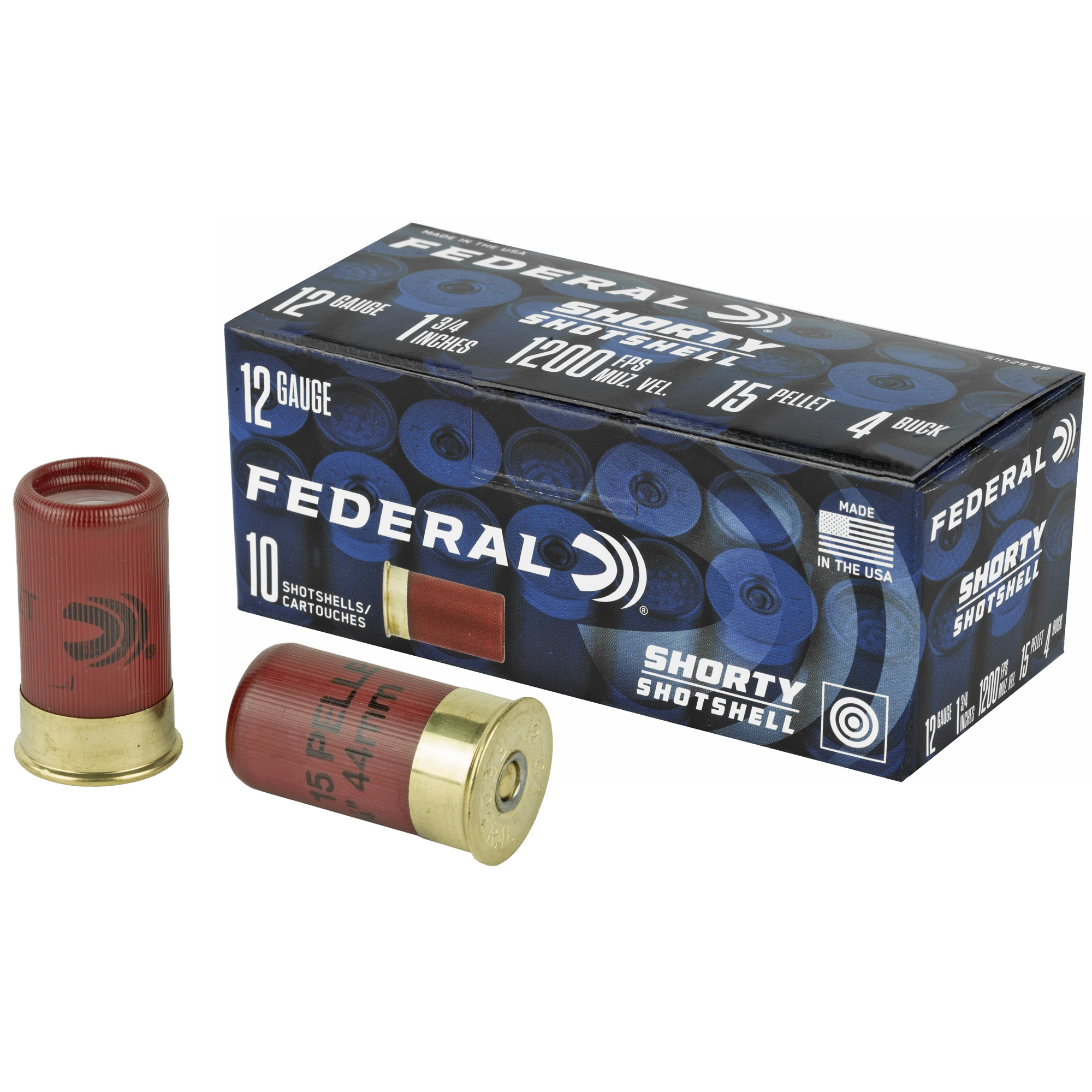 Federal 12 GA Shorty #4 Buckshot 1 3/4" Shotshells 10ct SH129 4B - Image 1