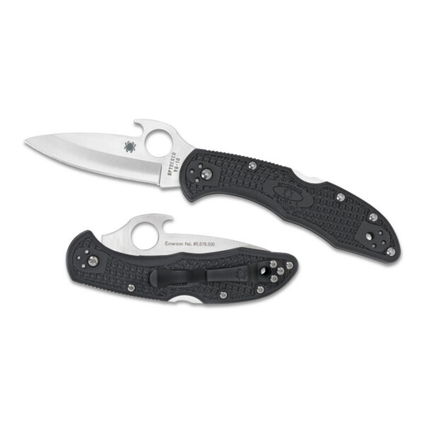 Spyderco Delica 4 Knife Emerson Folding Knife Black 2.90" Drop Point C11PGYW