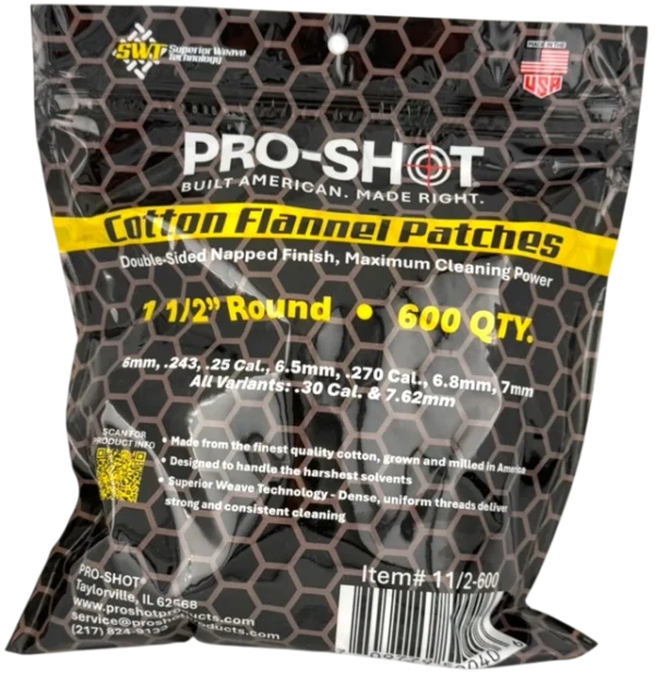 Pro-Shot 1 1/2" Round Patches - 6mm-30 Cal 600ct 11/2-600