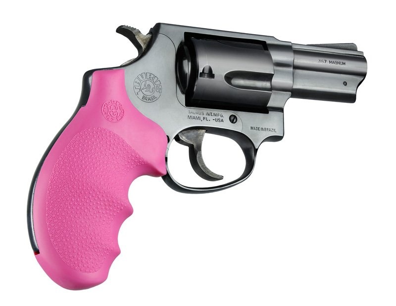 Hogue Overmolded Rubber Monogrip - Taurus Small Frame Revolver Pink 67007 - Image 2
